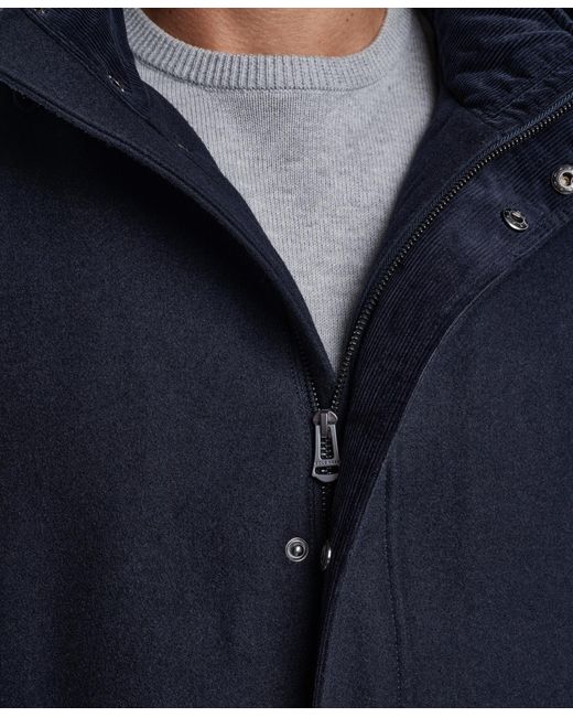 Cole Haan Blue Front-zip Duffel Wool Jacket for men