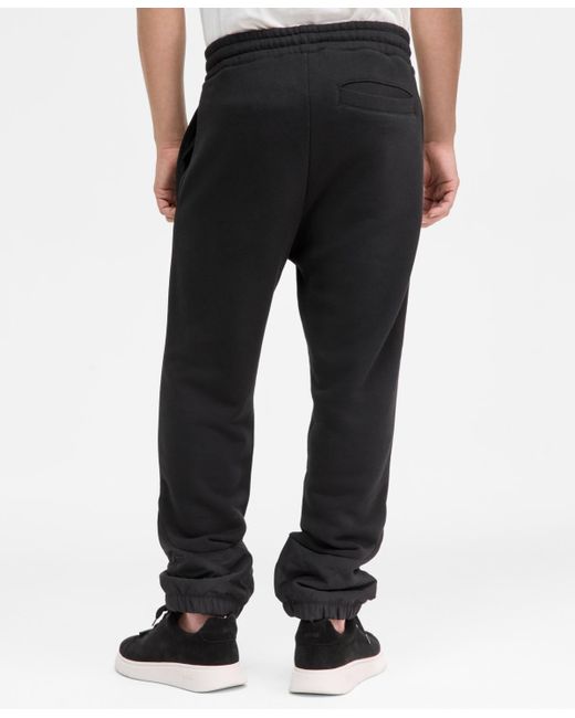 Boss White Dilvano Relaxed Fit Wax Logo Drawstring joggers for men