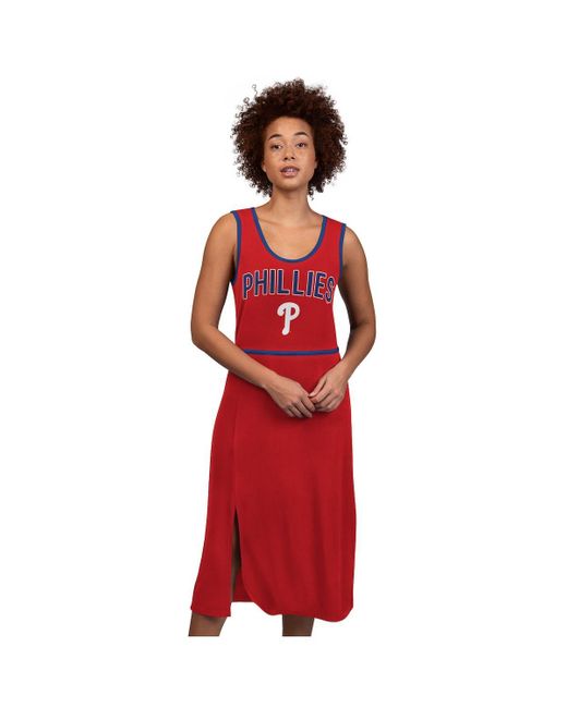 G-III 4Her by Carl Banks Red Philadelphia Phillies Center Field Maxi Dress