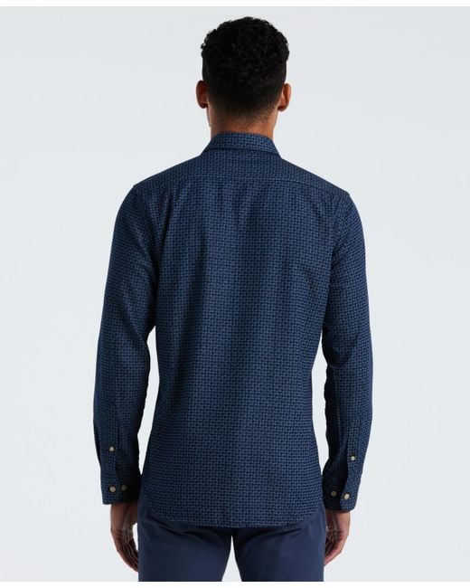 Original Penguin Solid Slim Fit Shirt in Blue for Men | Lyst