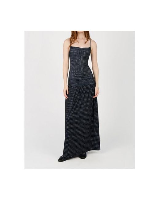 WeWoreWhat Black Ruched Front Scoop Maxi Dress