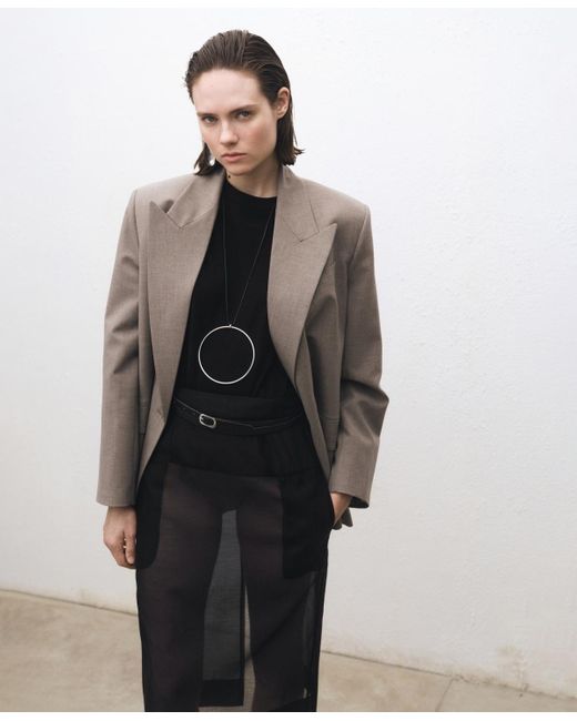 Mango Black Wool-blend Round-neck Sweater