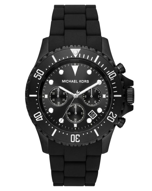 Michael Kors Oversized Everest Black-tone And Silicone Watch for men