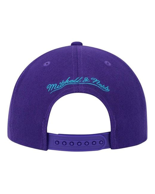 Men's Mitchell & Ness Teal/Purple Charlotte Hornets MVP Team Two-Tone 2.0  Stretch-Snapback Hat
