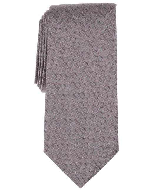 Michael Kors Gray Shone Geo-pattern Tie for men
