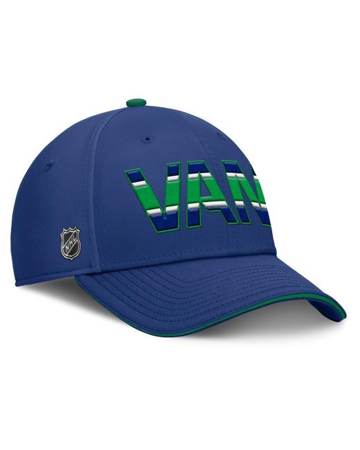 Fanatics Blue/green Vancouver Canucks Authentic Pro Rink Team Code Flex Hat for men
