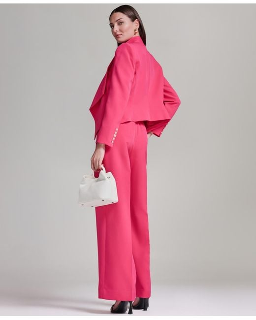 BCBGMAXAZRIA Pink Open-front Collared Jacket