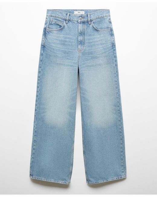 Mango Blue Low Waist Wideleg Jeans