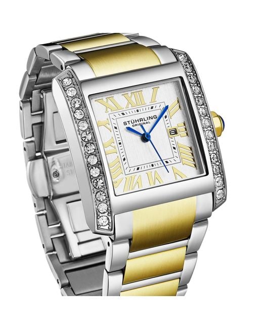 Stuhrling Metallic Elan 4088.3 S Rectangular Quartz Watch