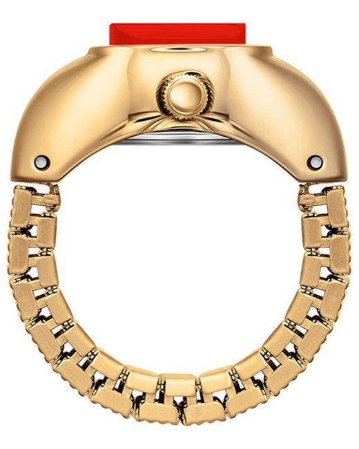 Breda Orange 'nocturne' Gold Expandable Ring Watch