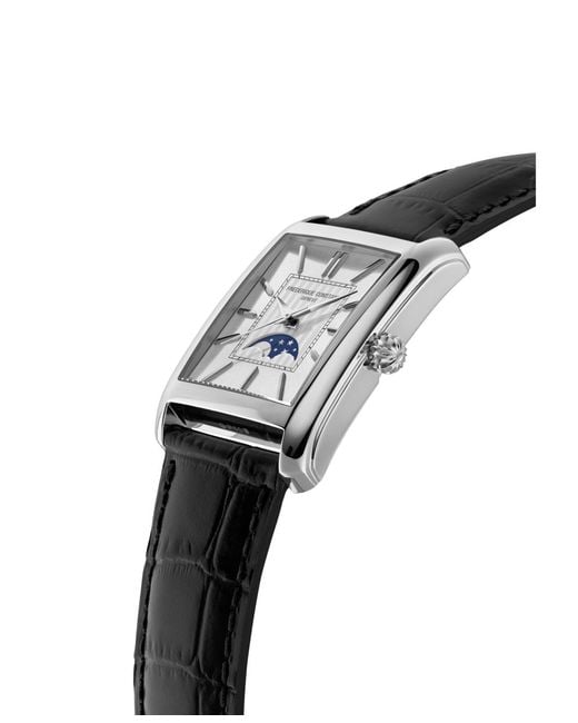 Frederique Constant Black Carree Automatic Strap Watch for men
