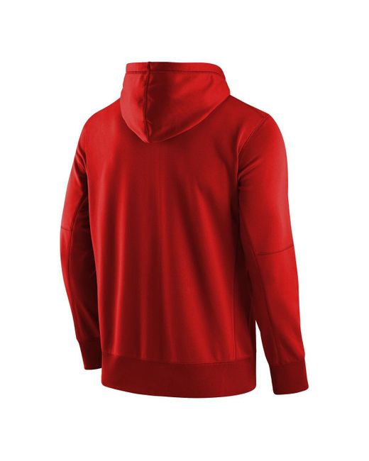 Nike Red Ohio State Buckeyes Throwback Logo Stack Therma Performance Full-zip Hoodie for men