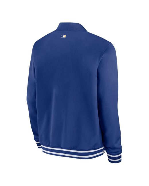 Nike Blue Seattle Mariners Authentic Collection Game Time Bomber Full-zip Jacket for men