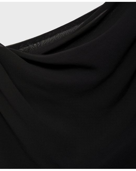 Mango Black Asymmetric Draped Gown