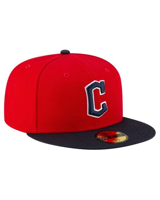 KTZ Red/black Cleveland Guardians Authentic Collection On Field 59fifty Fitted Hat for men