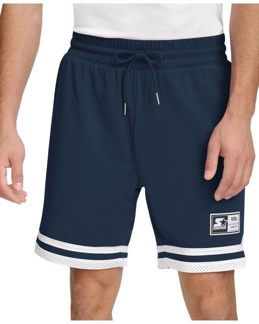 Starter Blue Classic-fit 8" Mesh Basketball Shorts for men