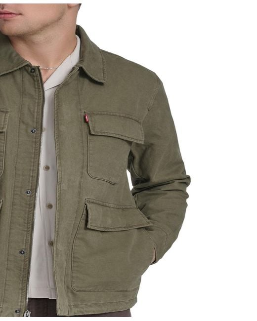Levi's Green Cotton Canvas Field Jacket for men