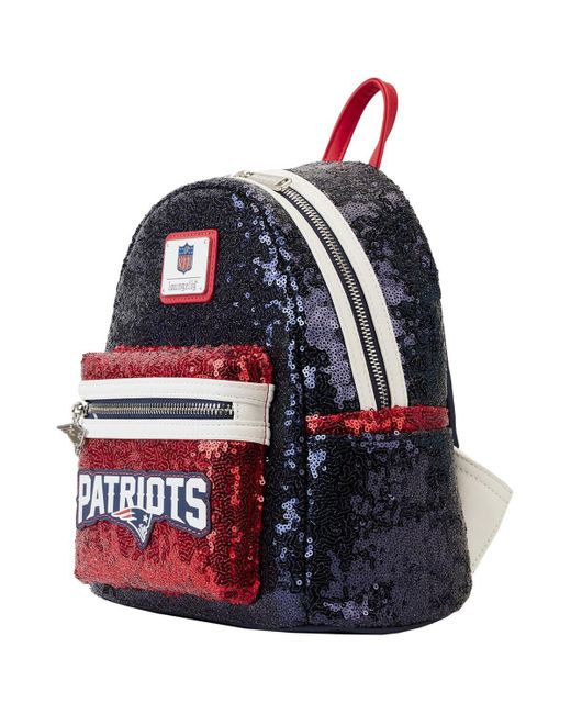 Loungefly Red And New England Patriots Sequin Mini Backpack