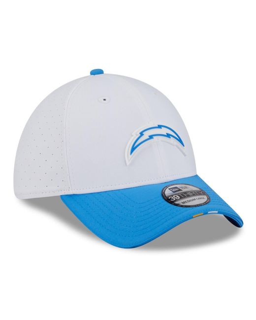 KTZ White/powder Blue Los Angeles Chargers 2025 Nfl Training Camp 39thirty Flex Hat for men