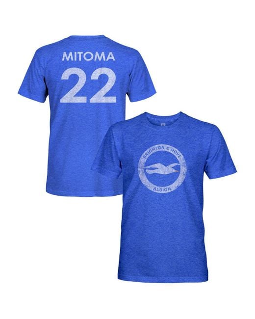 1863fc Blue Kaoru Mitoma Brighton And Hove Albion Player Name Number Vintage Tri-blend T-shirt for men