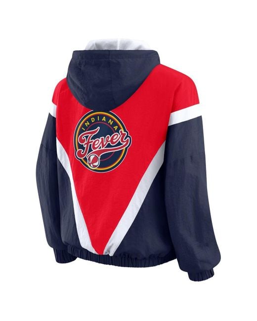 WEAR by Erin Andrews Blue/red Indiana Fever Color Block Full-zip Windbreaker Jacket
