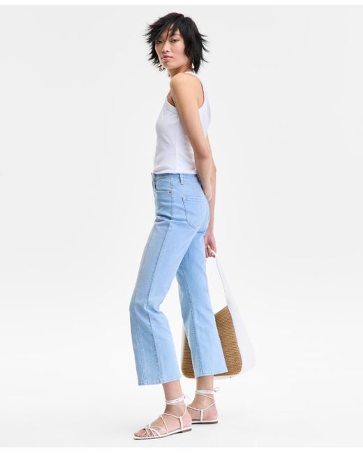 INC International Concepts Blue High-rise Cropped Flare Jeans