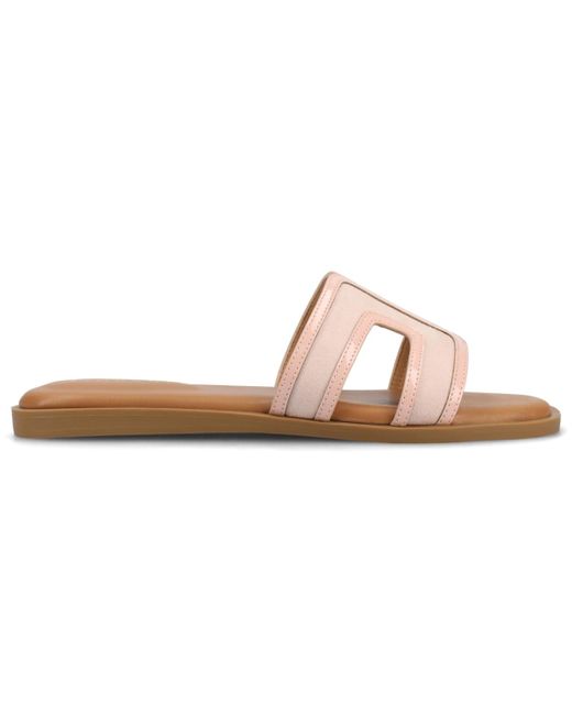 Journee Collection Pink Primah Slide Flat Sandals