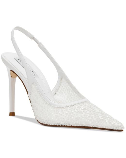 Steve Madden White Reyes Slingback Stiletto Pumps