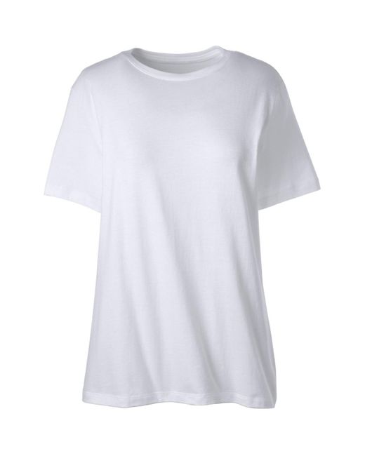 Lands' End White School Uniform Tall Short Sleeve Feminine Fit Essential T-shirt