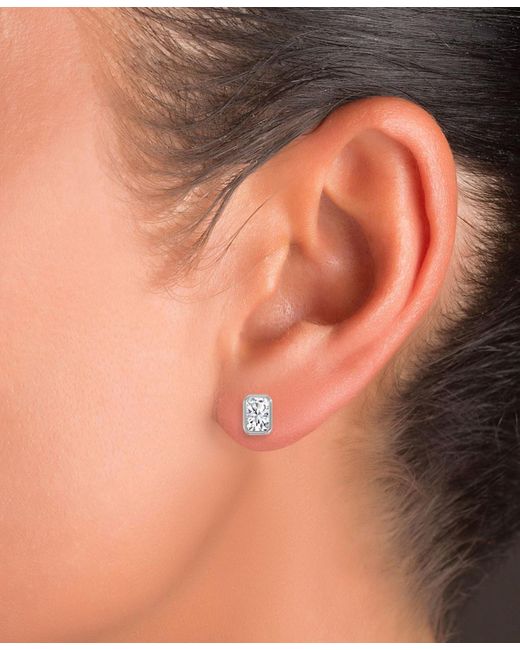 Macy's Metallic Cubic Zirconia Rectangle Stud Earrings (2-1/4 Ct. T.w.