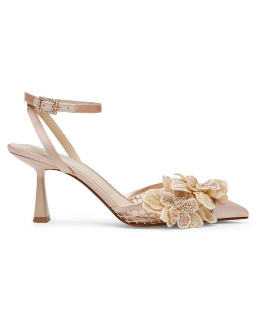 Betsey Johnson Metallic Susie Flower Pointed Toe Pumps