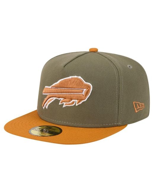 KTZ Green Â Olive/brown Buffalo Bills Color Pack A-frame 59fifty Fitted Hat for men