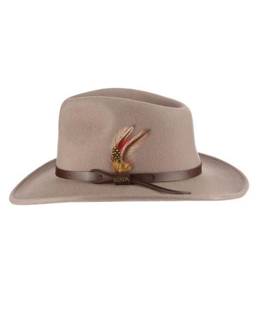 Scala Gray Crushable Felt Outback Hat for men