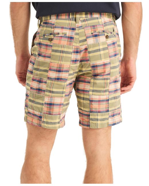 Nautica Natural Plaid Patchwork 8.5" Shorts for men