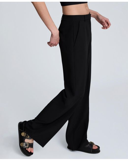 Kenneth Cole Black Luxe Twill Wide-leg Pants