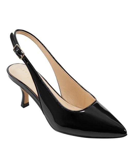 Marc Fisher Larysa Kitten Heel Dress Slingback Pumps in Black | Lyst