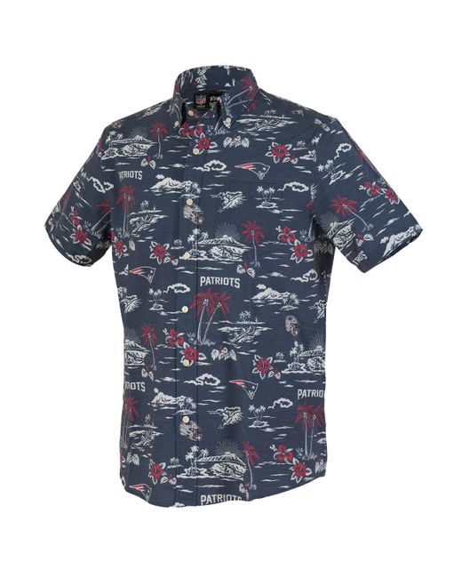 Reyn Spooner Blue New England Patriots Kekai Performance Button-down Shirt for men