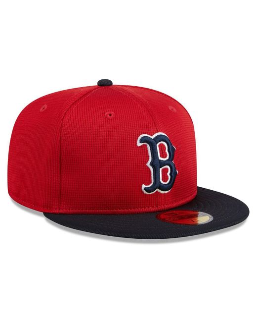 KTZ Red Boston Sox 2024 Batting Practice 59fifty Fitted Hat for men