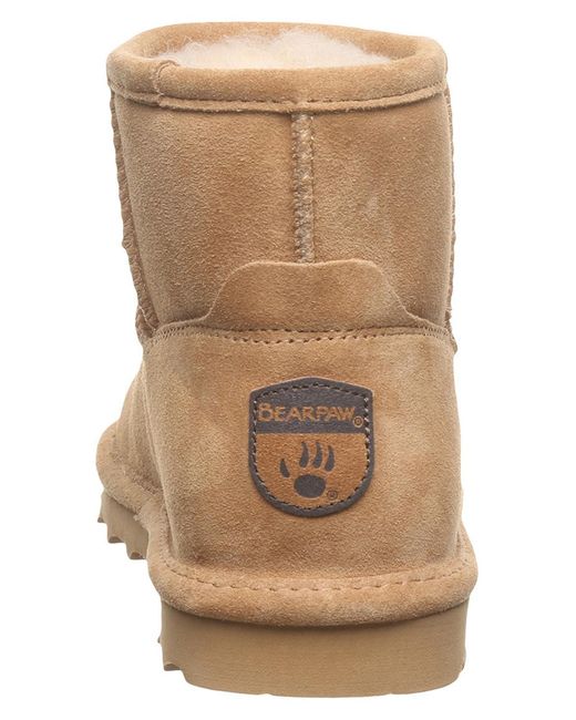 BEARPAW Natural Alyssa Solid Pull-on Ankle Boots