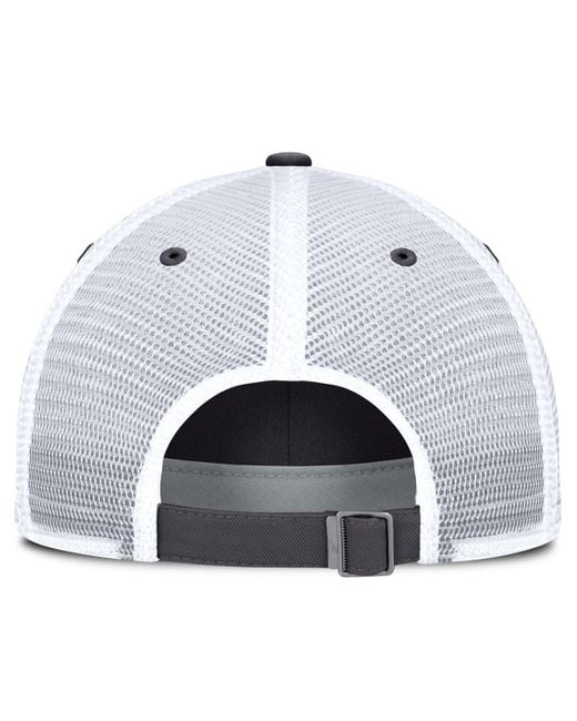 Nike Gray Los Angeles Dodgers Wordmark Club Adjustable Trucker Hat for men