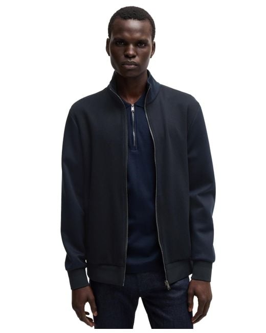 Boss Blue Boss By Regular-fit Zip-up Sweatshirt for men