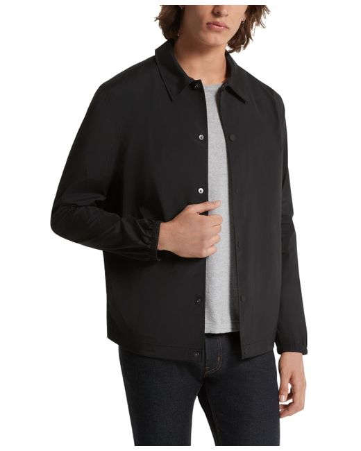Michael Kors Black Snap-front Nylon Shirt Jacket for men