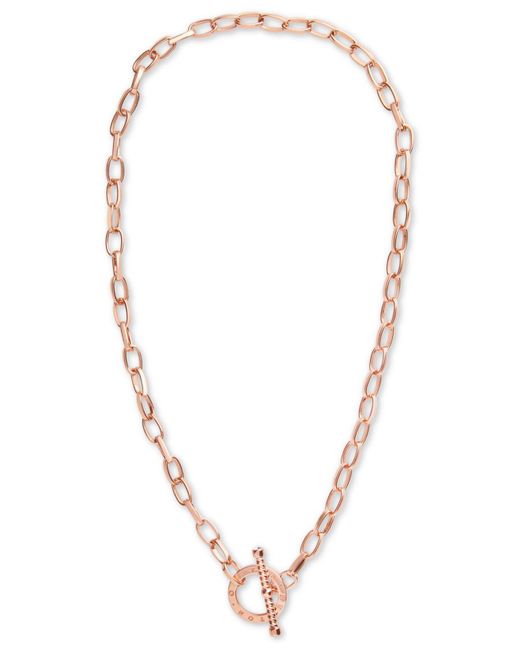 Olivia Burton Metallic Crystal Link 16-1/4" Toggle Necklace