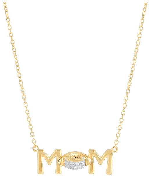 Macy's Diamond Accent Football Mom Pendant Necklace in Metallic | Lyst