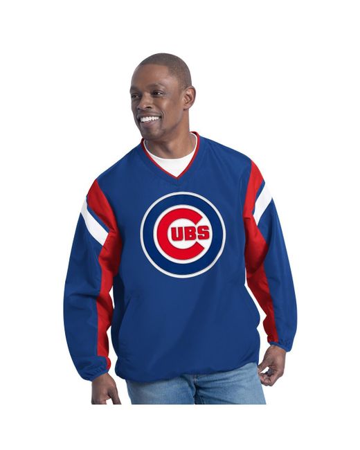 G-III 4Her by Carl Banks Blue Chicago Cubs Double Coverage V-neck Pullover Sweatshirt for men
