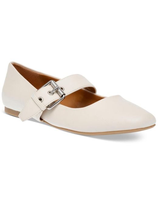 DV by Dolce Vita White Mellie Buckle Strap Mary Jane Flats