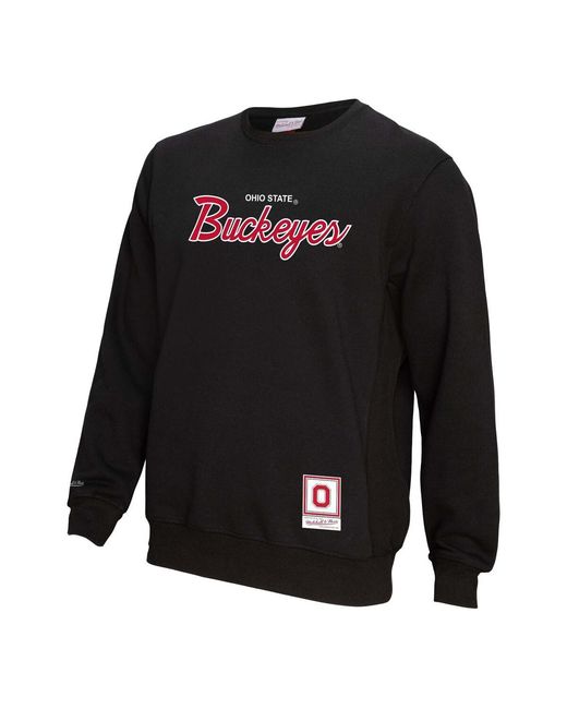 Mitchell & Ness Black Ohio State Buckeyes Elite Script Pullover Sweatshirt for men
