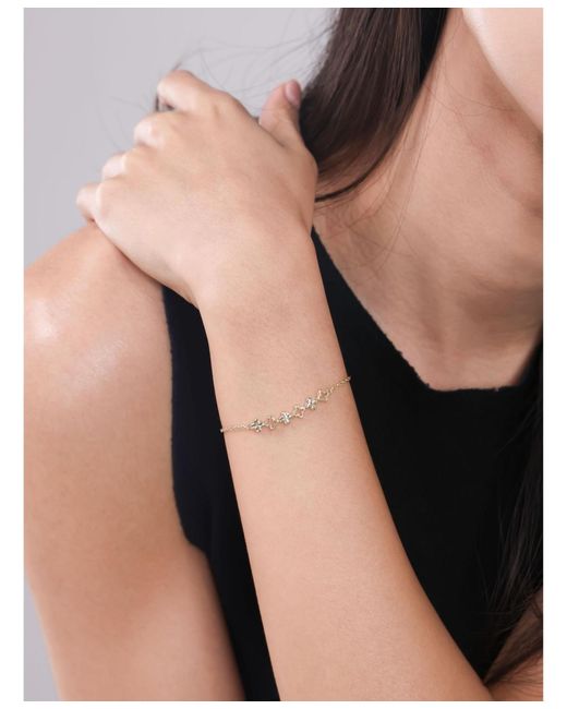 DEVATA Metallic Clover Chain Bracelet