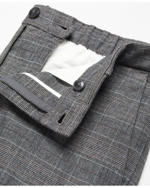 Mango Black Slim-fit Cotton Check Trousers