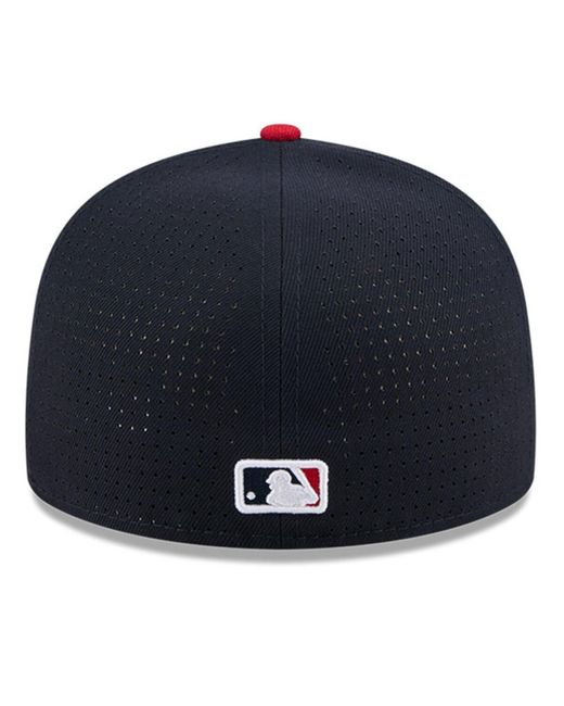 KTZ Blue Navy/red Minnesota Twins 2025 Mlb All-star Game Workout Side Patch 59fifty Fitted Hat for men